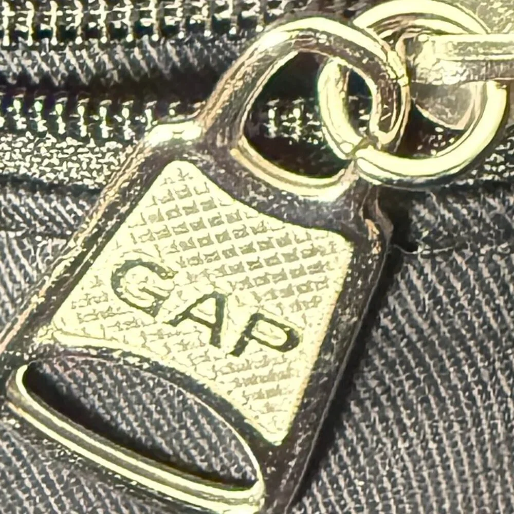 Gap Tote Braided Leather Handles Black